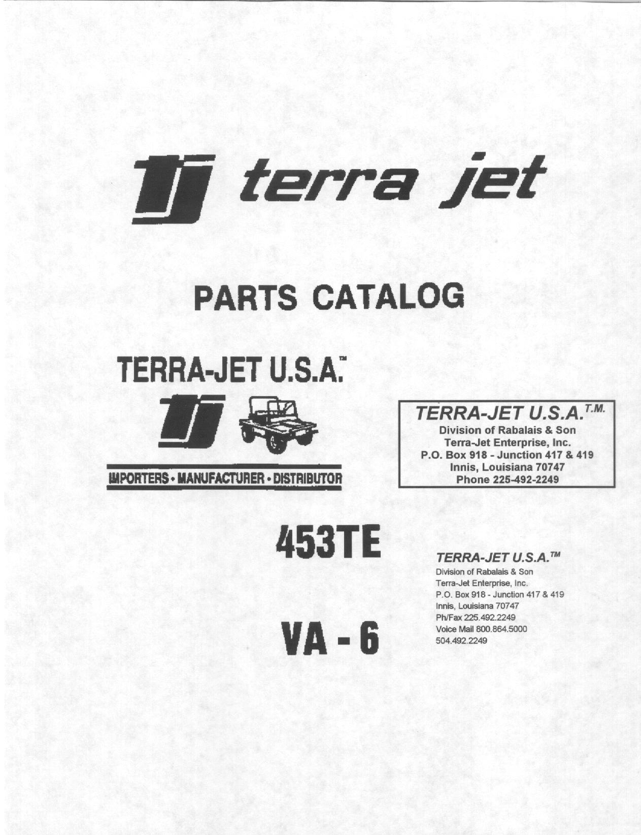 Terra-Jet Parts Price List